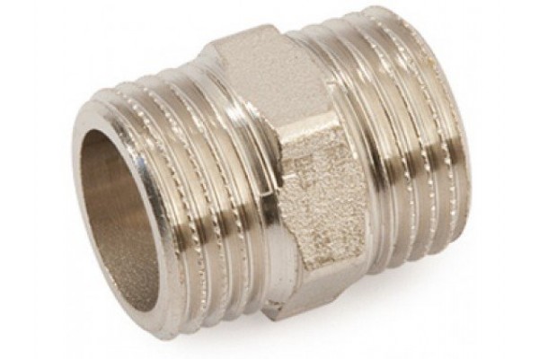 Ниппель редукционный BRASS 3/8"Н-1/2"Н никель