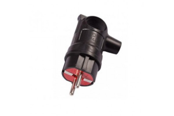 ВИЛКА КУТОВА З КІЛЬЦЕМ ІЗ ЗАЗЕМЛЕННЯМ SVT-7354(2) ЧОРНА  (40/480)