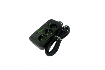 Мережевий фільтр 2 метри 3 розетки + 4 USB+Type-C чорний (LS-B7F09U) (20)