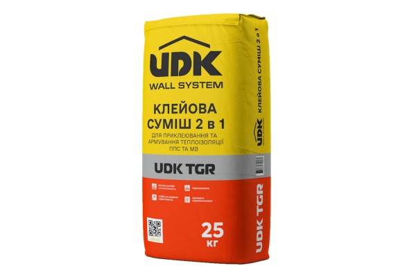 Клей для пінополістеролу та мініральної вати армуючий (ЮДК) UDK TGR 25 кг