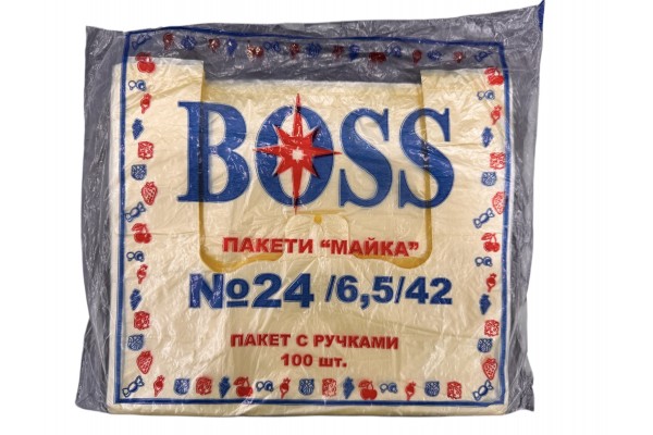 Пакет майка №24/6,5/42, BOSS, 100шт/уп