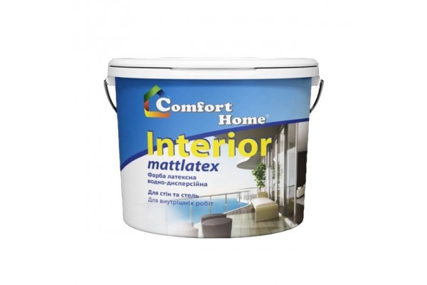 Фарба інтерєрна для стін та стель стійка до миття "INTERIOR" Mattlatex КОМФОРТ 1,2кг
