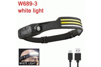 Ліхт. акум. налоб. BL-W689, XPE+3COB, вбуд. акум., кабель Type-C, 6 режимів, біле+жовте+червоне, дат