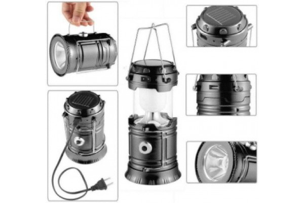 Ліхт. кемпінг 5800T, 1W+6SMD, 19,5х9,2х8см, вбуд. акум., 2 режими, powerbank, сон. панель (0)