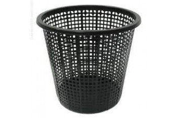 Урна для паперів кругла пластикова 10л "Сітка", чорна, Еталон-С