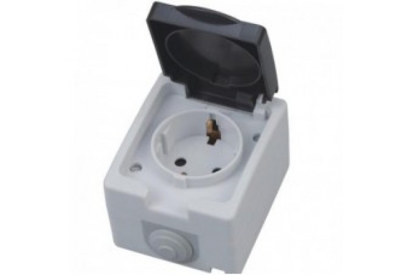 Розетка 1-а накладна із з/к SVT-9116 IP54 (8/160)