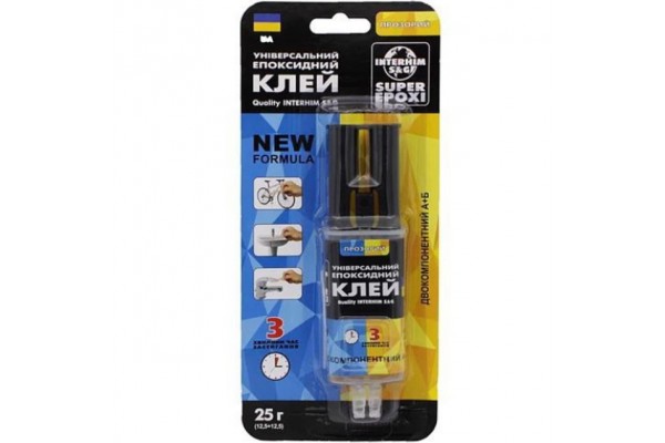 Клей 2-хкомп. эпокс. ШПРИЦ (6=2*3 г) "InterHim" (ящ.12/96)