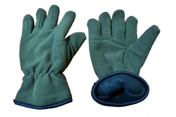 Рукавички флізелін, двошарові, зелені