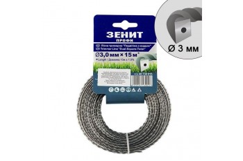 Ліска для садових тримерів "Подвійна з кордом" 3,0 мм × 15 м (КР2-30-15-КВ)