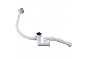 Сифон для ванни ″Waterstal″ А-18089 впуск 64мм Click-Clack гофрований випуск хром