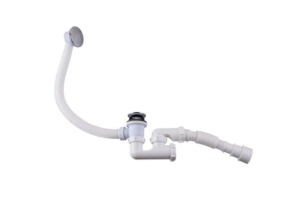 Сифон для ванни ″Waterstal″ А-18089 впуск 64мм Click-Clack гофрований випуск хром