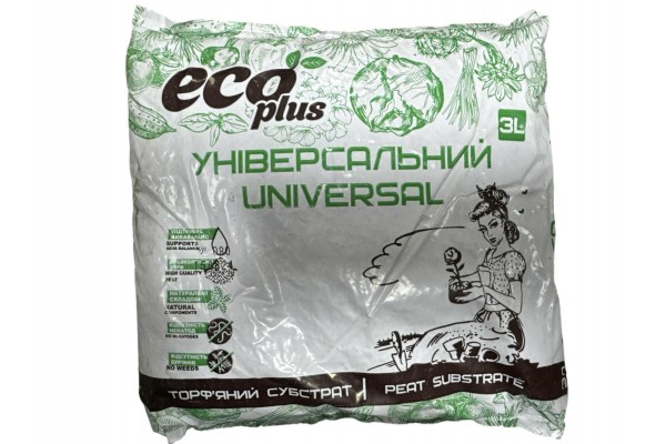 Торф'яний субстрат "УНІВЕРСАЛЬНИЙ" ECO PLUS 3л