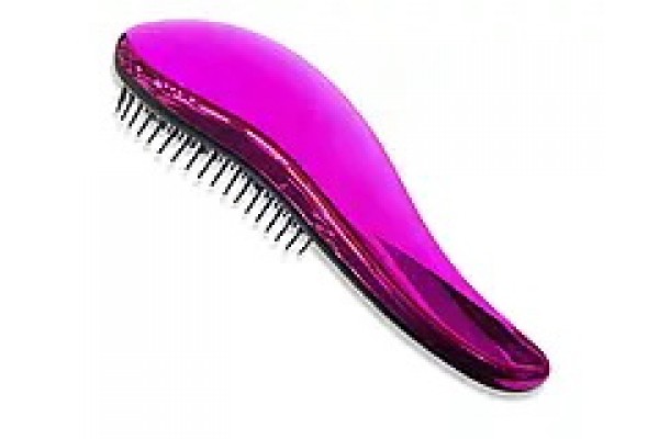 Гребінець/масажка для волосся маленька з м'якими зубчиками блискуча 15см