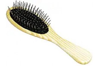 Розчіска дерев'яна з металевими масажками 21.5см
