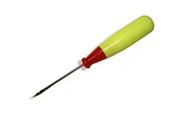 Шило з гачком із пластмасовою потовщеною ручкою 12см