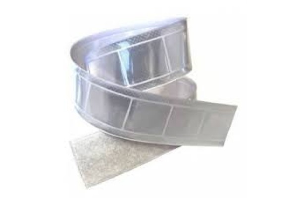 Флікер світловідбивний на липучці, ПВХ, ширина 2,5см, довжина 55см, білий, Economix, E30815