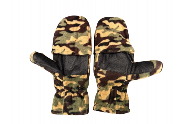 Рукавички зимові флісові з манжетом камуфляж мультикам