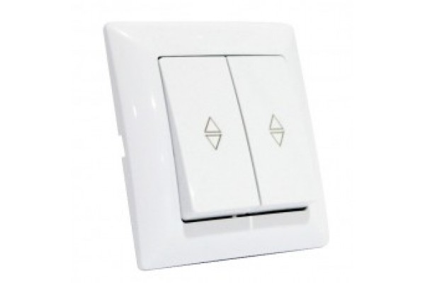 Вимикач подвійний прохідний Білий Enzo ELECTRO HOUSE (е)