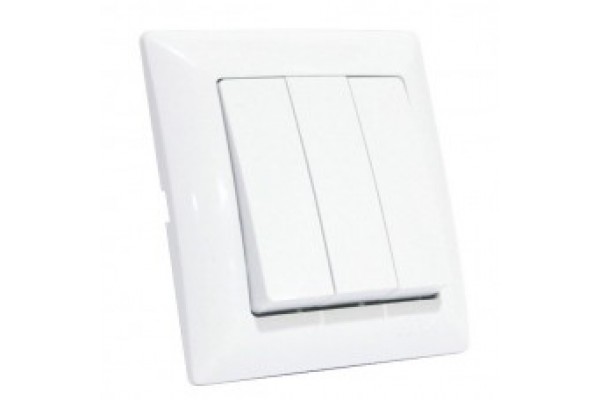Вимикач потрійний Білий Enzo(а)