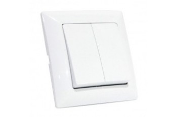 Вимикач подвійний Білий Enzo ELECTRO HOUSE (е)