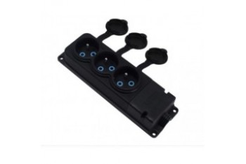 Колодка із заземленням і кришкою на 3  гнізда Каучук ELECTRO HOUSE (е)