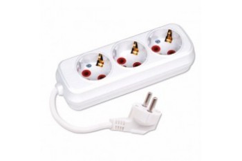 Мережевий фільтр 3 гнізда із заземленням, 5 метри (сірий)  ELECTRO HOUSE (е)