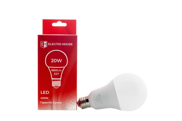 LED лампа A70  E27  20 Вт 4100К ELECTRO HOUSE (е)