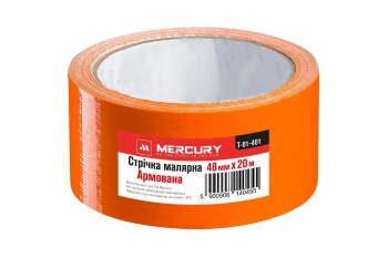 Стрічка малярна армована 48 мм 20 м фасадна помаранчова Mercury