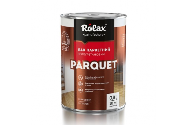 Лак паркетний поліуретановий глянцевий 0,8л Ролакс