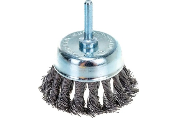 Щітка чашоподібна плетена пров. зі стрижн. 75 мм MERCURY (ящ.100)