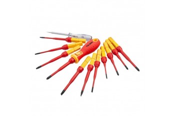 Комплект діелектрична викрутка змінні стрижні 13 предметів, тканевий пенал Tolsen