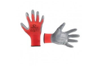Рукавички робочі нітрил червоно-сірий №10 ((Intertul SP-0112)