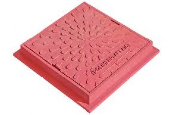 Люк каналізаційний полімерпіщаний квадратний малий 370*370