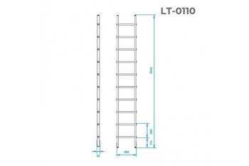 (IN-LT-0110) Драбина алюмінієва приставна 10 сходинок 2,84м Intertool