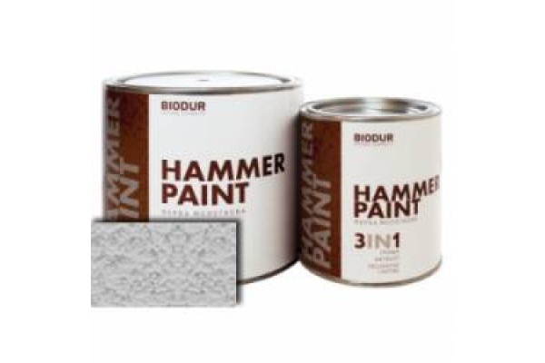 Фарба спеціального призначення молоткова 106 сріблясто-сіра  Biodur (банка), 2,1 л.