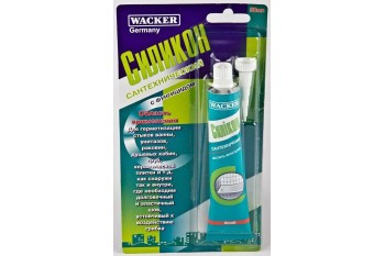 Силікон САНТЕХНІЧНИЙ білий (БЛІСТЕР) (50 мл) (ящ.24)