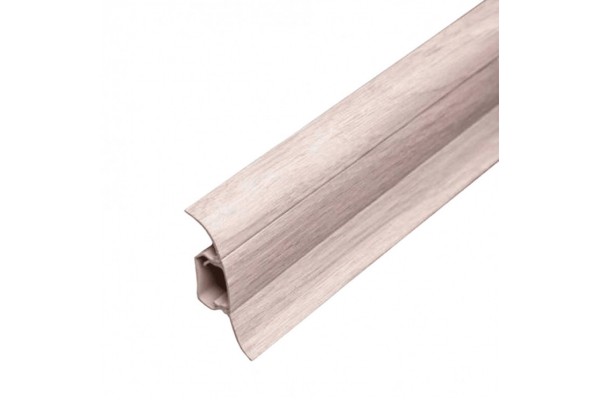 14 Плінтус ТІС з резинкою Дуб білий (2,5м)