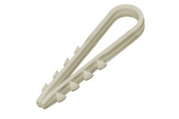 Дюбель-хомут «Ялинка» круглий Ø 8 білий ZIPLEX (100шт в уп/100уп в ящ)