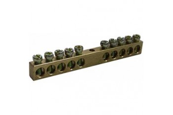 Шина нульова неізольована 10 отворів 6x9 (100шт)