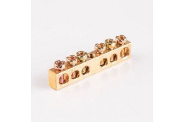 Шина нульова неізольована 6 отворів 6x9 (100шт)