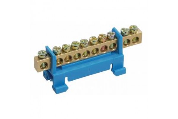 Шина нульова для кріплення на DIN-рейку 10 отв. (Заводська) (50)